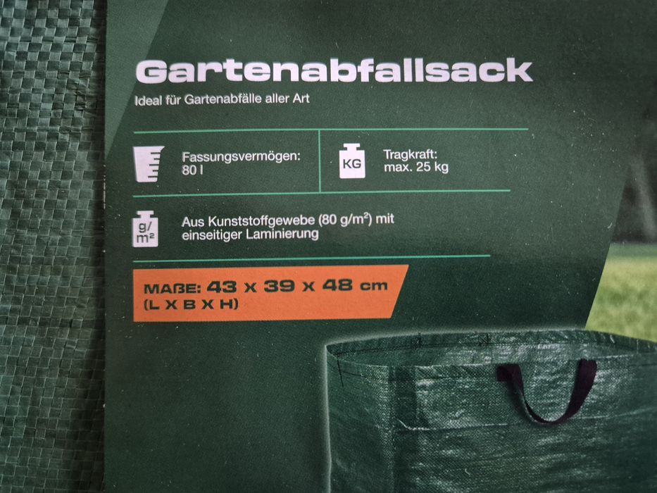 Worki na liście o pojemności 80l