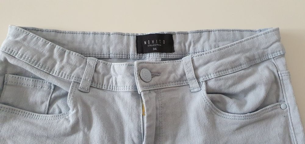 MOHITO spodnie jeansy niebieskie błękitne r. 34