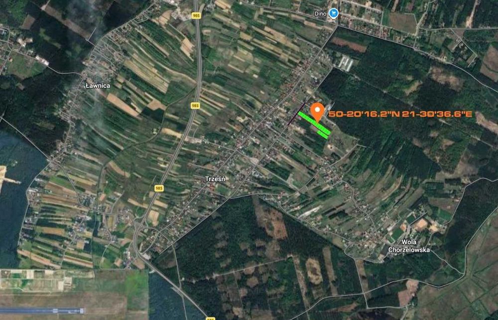 działka budowlana - 10 arów, TRZEŚŃ k. MIELCA, WZ