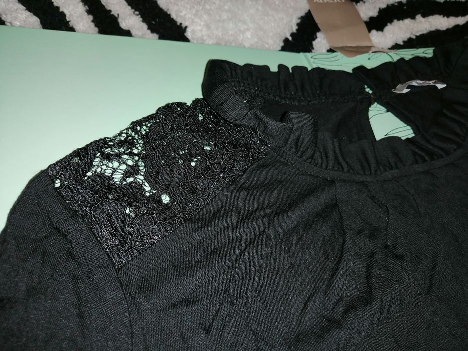 Orsay Koszula Bluzka Z wstawkami z koronki, i ozdobną stójką NOWA xs-M