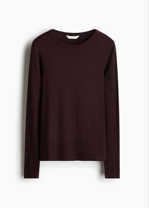 Базовий лонгслів в рубчик H&M