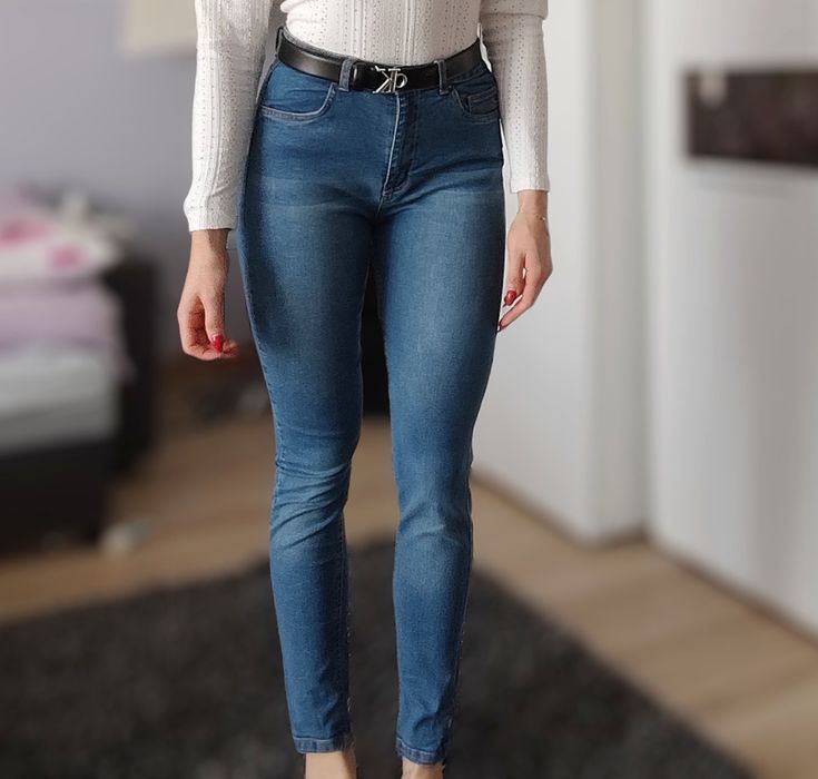 Spodnie jeansy z wysokim stanem high waist M