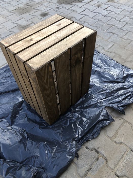 Drewniana skrzynka / regał handmade – rustykalny styl, naturalne drewn