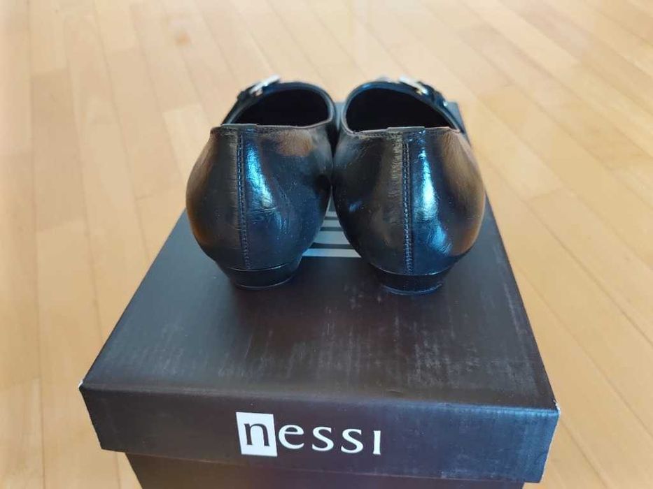 Czółenka damskie Nessi grafit roz 37 nowe SKÓRA