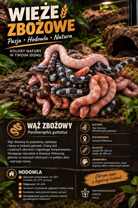 Jaszczurki waz zbozowy agama brodata  gekon orzesiony slimaki afrykanskie