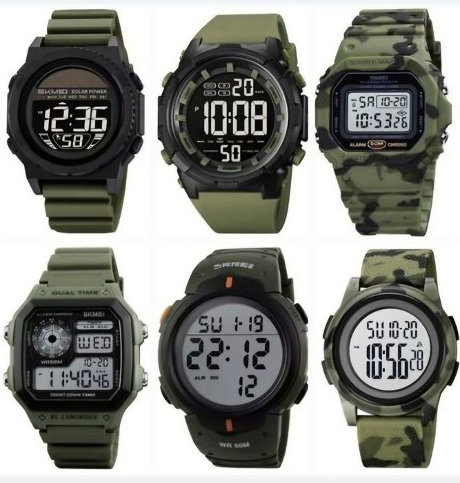 Чоловічий годинник Skmei 2358,1845,1628,1299,1068,1895. ARMY GREEN.
