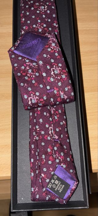 Bordowy krawat z wełny 100% 6 cm LAMBERT