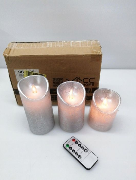 CCLIFE zestaw 3 swiec LED z pilotem