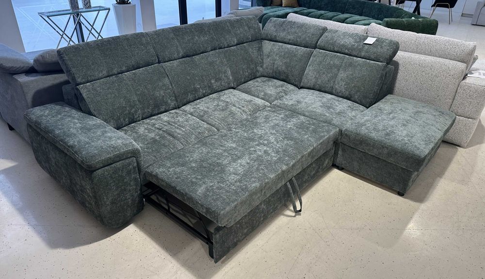 Narożnik LENI – Nowoczesny Głębi Zieleni | Wyprzedaż Ekspozycji