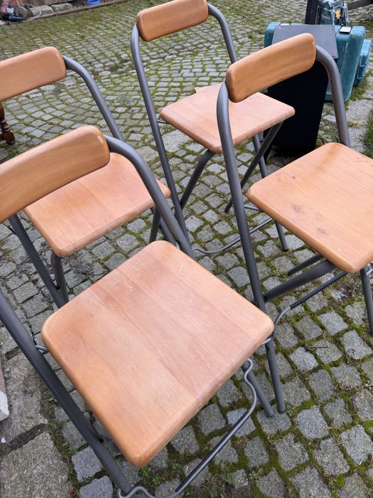 Krzesla hokerowe stołki hokerowe skladane 4 sztuki