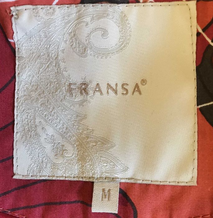 płaszcz fransa krótki cienki pomarańcz kwiaty 38