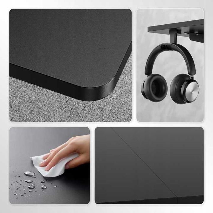 NOWE BIURKO ELEKTRYCZNE Gamingowe Czarne 120x60 Regulowana Wysokość