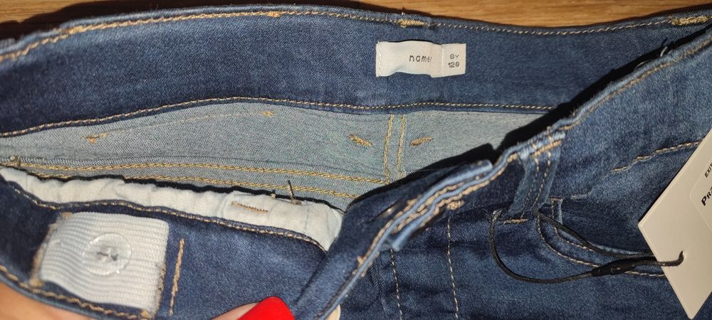 Spodnie 128 nowe jeansowe dziewczęce nr it niebieskie