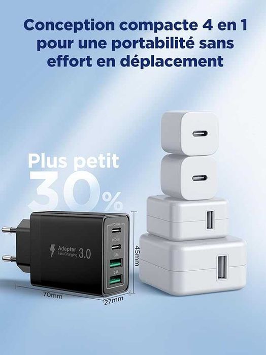 Ładowarka Aioneus USB C, 4-portowe gniazdo 40 W