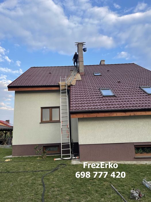 FrezErko Frezowanie kominów diamentowo bez wibracji, montaż wkładów kominowych Schiedel