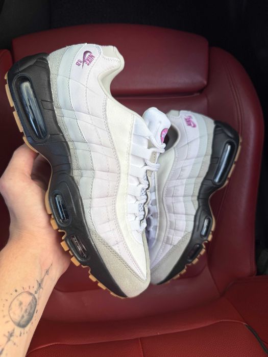 (ОПЛАТА ПІСЛЯ ОГЛЯДУ)Nike Air Max 95 White Grey Black Gum Найк Аір Макс 95 Біло-сіро-чорні Джим