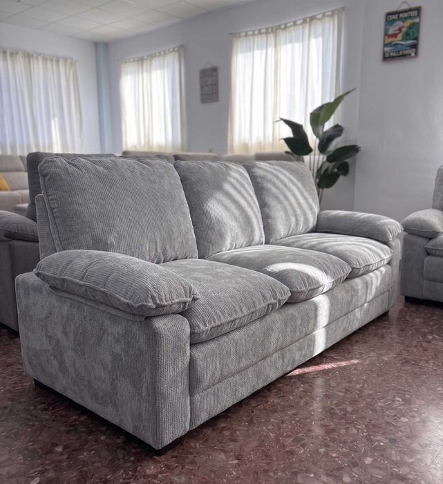 Pack Sofás 3 e 2 Lugares cinza NOVO
