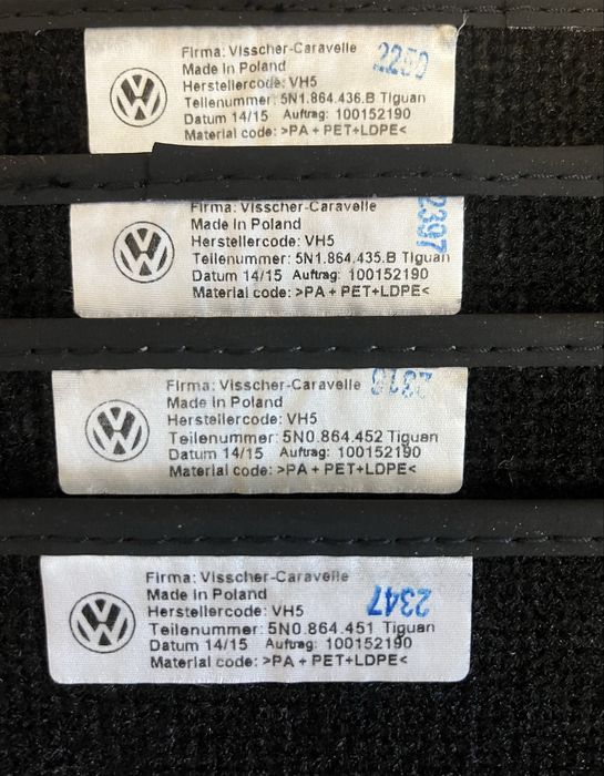 VW Tiguan 1, 2, 3 volkswagen (тигуан тігуан) Оригинал коврики килимки