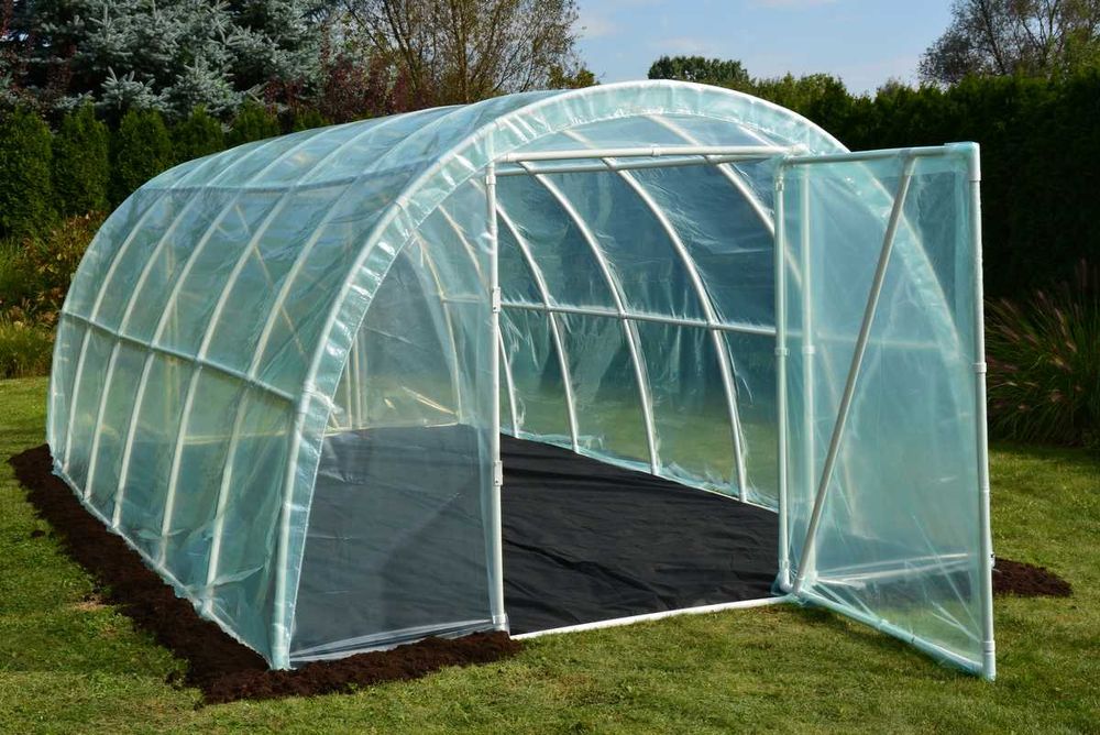 Tunel Foliowy Ogrodowy Szklarnia 6x3x2,1m Folia 4-sez LEMAR 2 Drzwi PL
