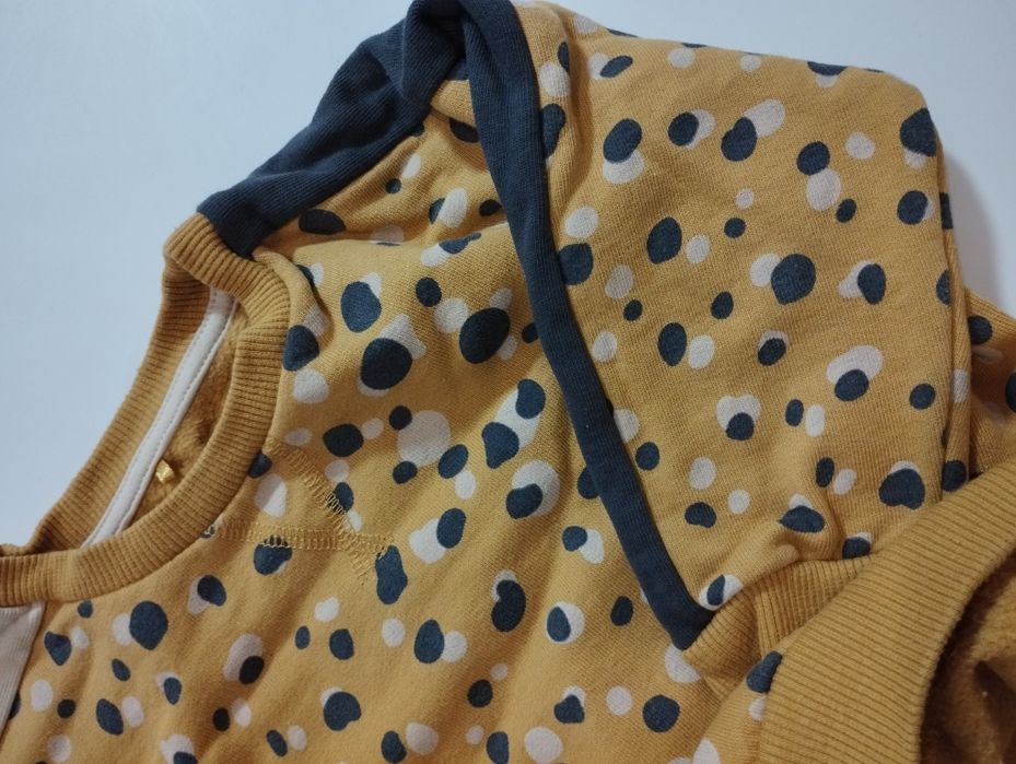 Musztardowe bluza kropki unisex 86 92 bawełna George