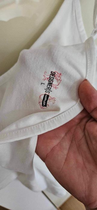 Biała koszulka na ramiączkach podkoszulka L