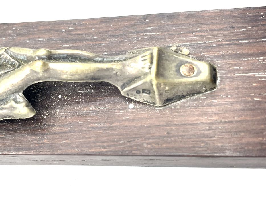 Crucifixo de parede em pau santo e prata