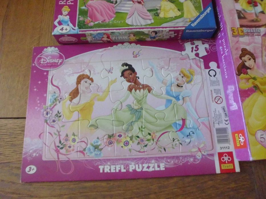 PUZZLE zestaw dla dziewczynki 9 szt. księżniczki DISNEY