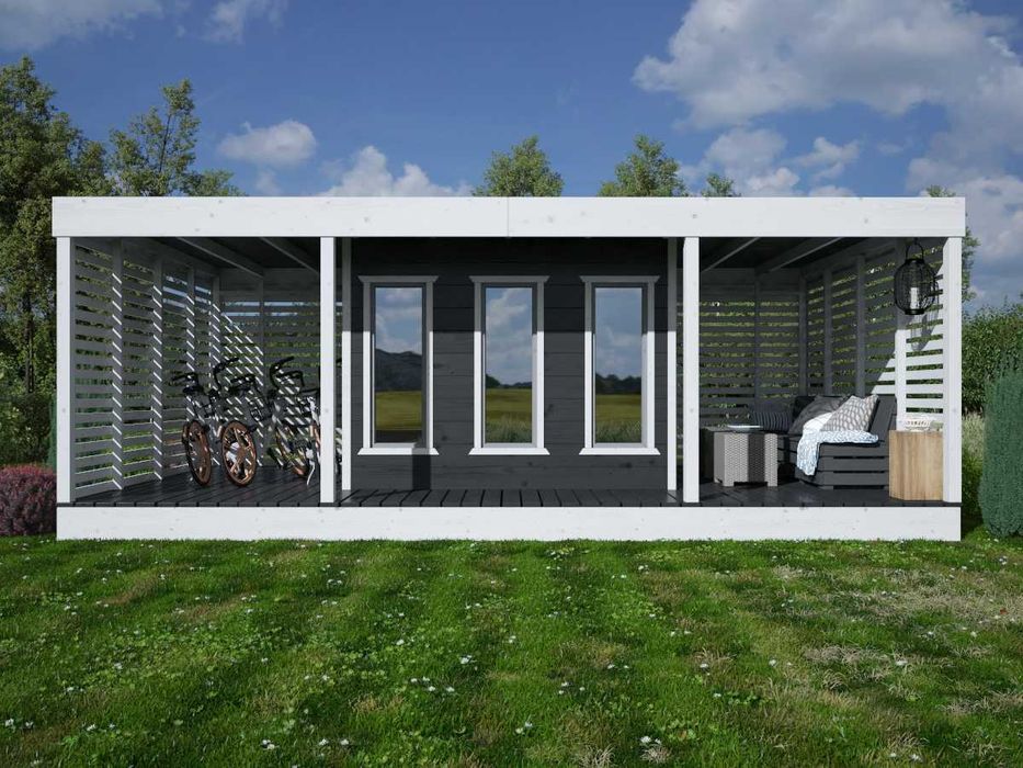 DOMEK 35m2 na ROD domek 4x4 taras 4x4 MDN10A biuro gabinet siłownia