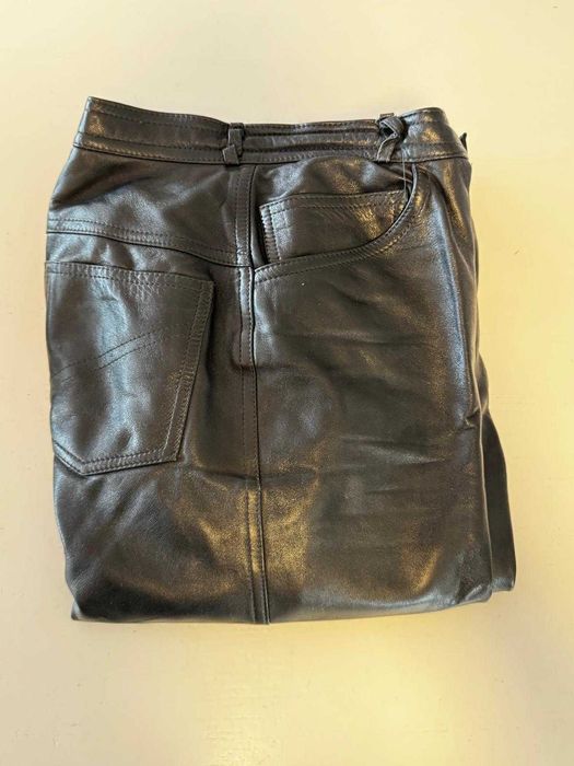 calças de couro/ leather trousers bike LADY size 29