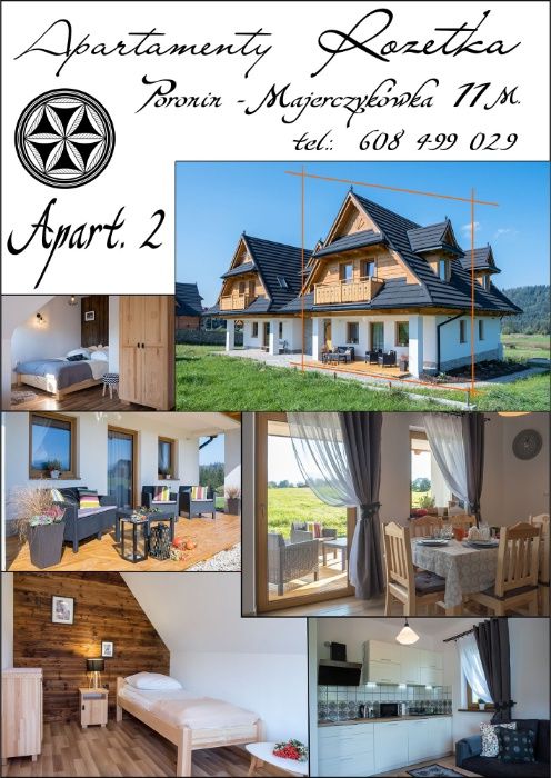Apartament Rozeta 2 -Zakopane-Poronin WOLNE TERMINY !!!