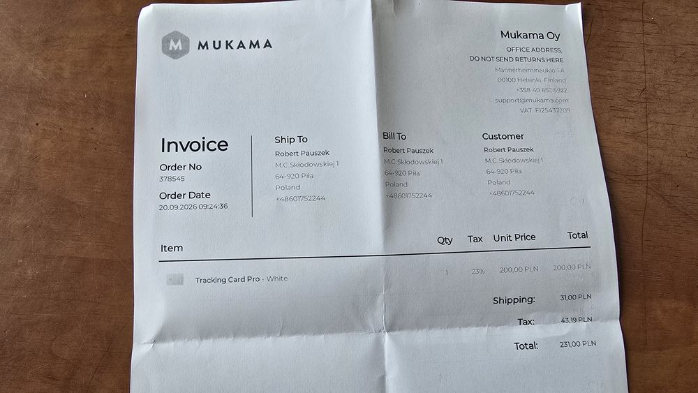 Nomad Tracking Card Pro Apple nowa