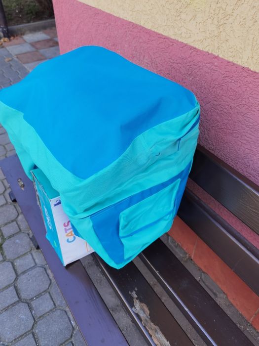 sakwy rowerowe tylne niebieskie z elementami odblaskowymi