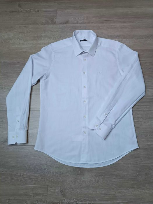 Gładka koszula oksford długi rękaw kołnierzyk guziki 'Crispino' XL