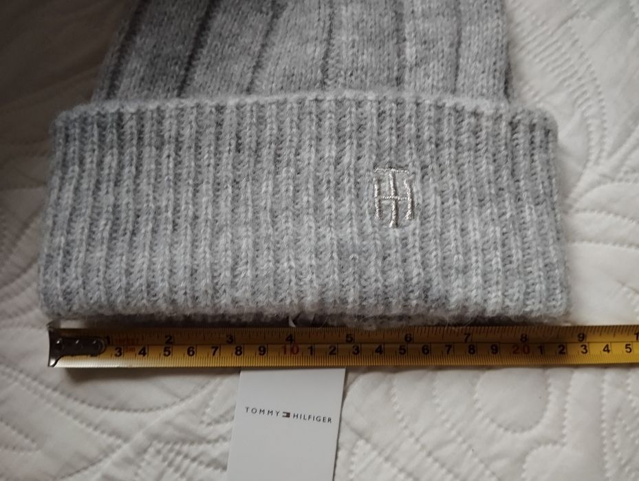 Tommy Hilfiger komplet, zestaw zimowy prezent Gift alpaka Czapka  Szal