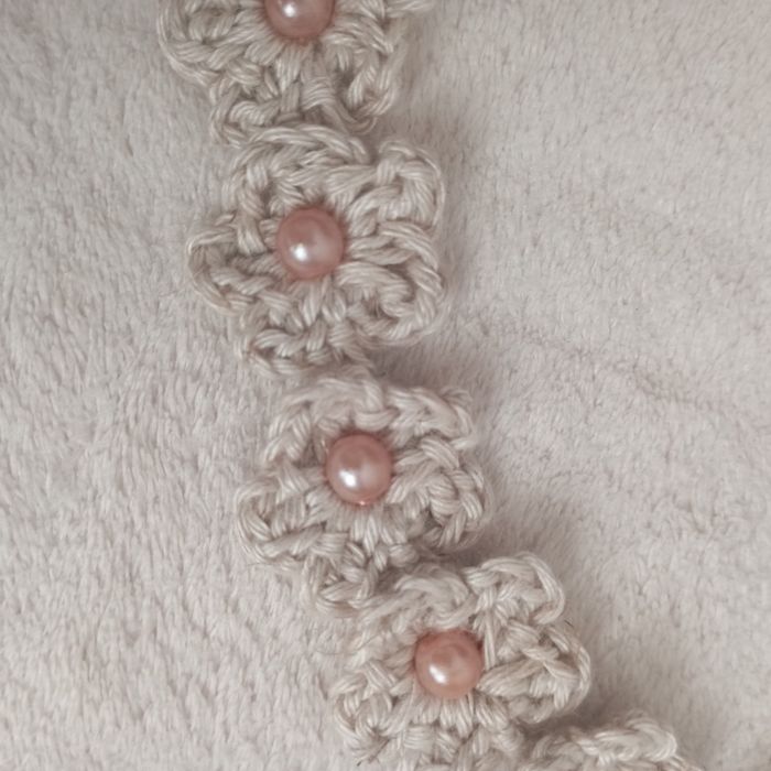 Naszyjnik Boho z lnu handmade