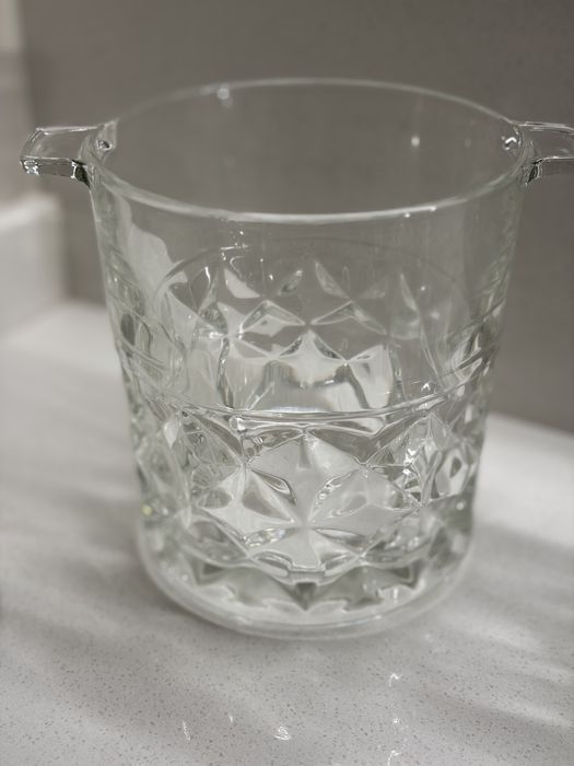 Conjunto de Whisky – 5 Copos + Balde de Gelo em Vidro Estilo Cristal