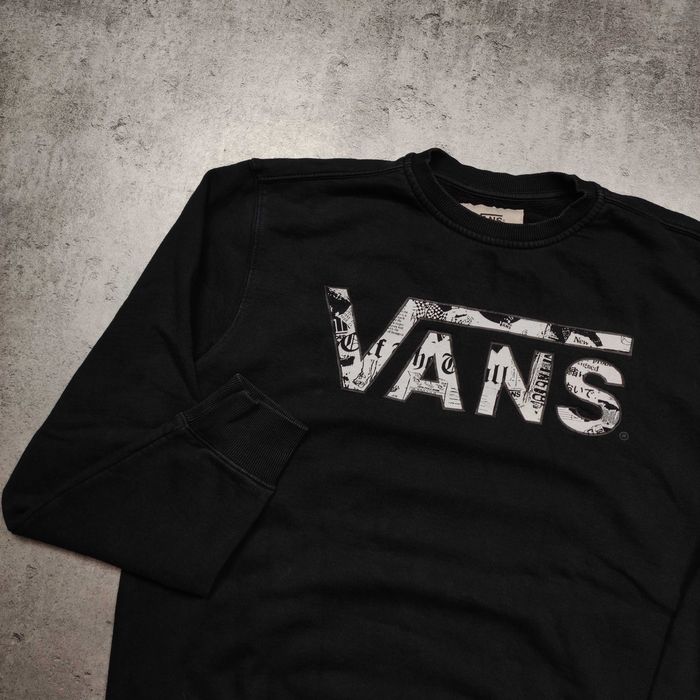 MĘSKA Bluza Bawełna PREMIUM Skate Vans off The Wall Czarna bez Kaptur