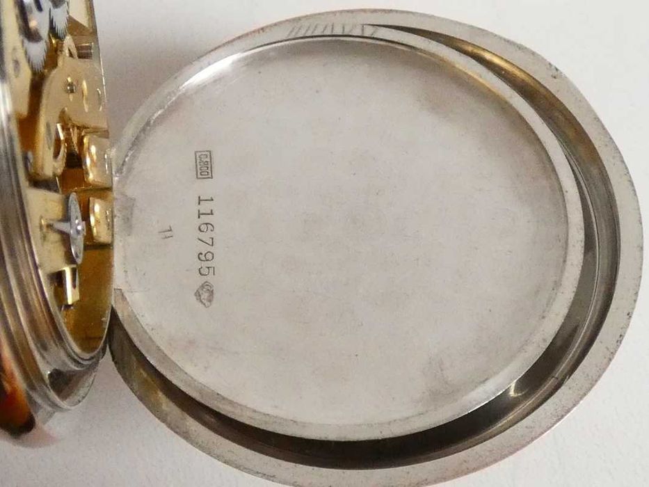 Zegarek kieszonkowy Drott w srebrnej kopercie