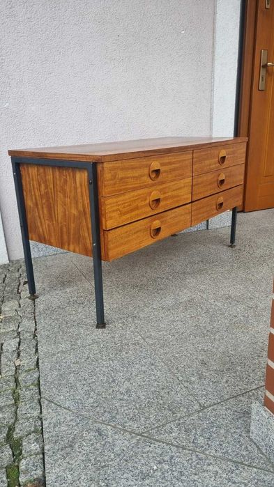 Niska Komoda z szufladami HELLERAU J. NEBELUNG 430 PRL Vintage