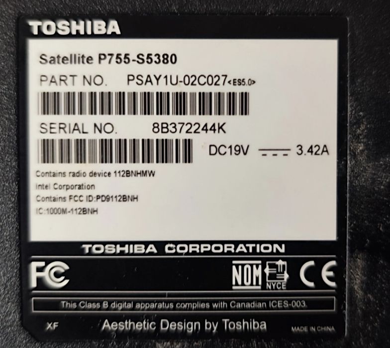 Ноутбук Toshiba Satellite P750-S5380
