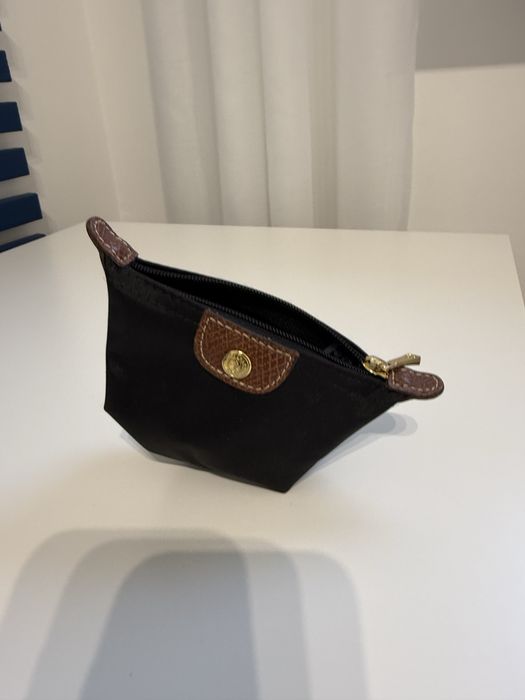 Portfel Longchamp mini black nylon leather