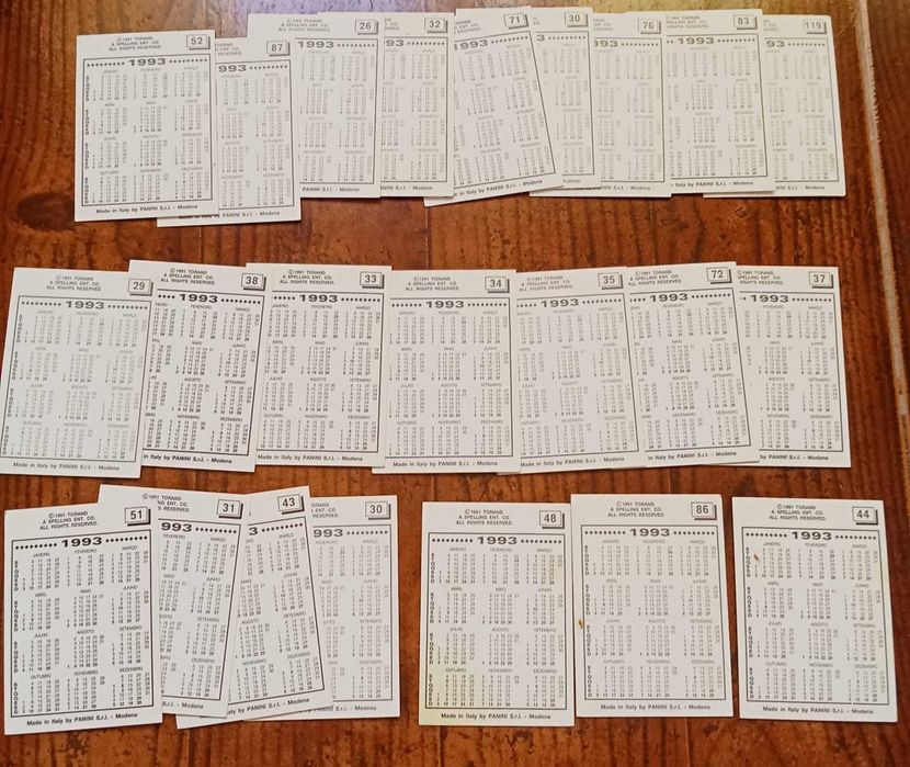 Lote de 49 Calendários de Bolso Panini Beverly Hills, 90210 – 1993