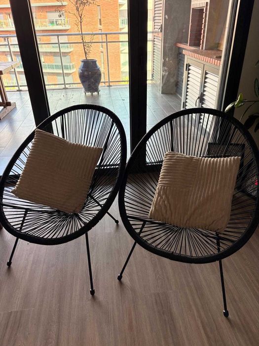 2 Cadeirões de jardim UBBERUP preto - JYSK