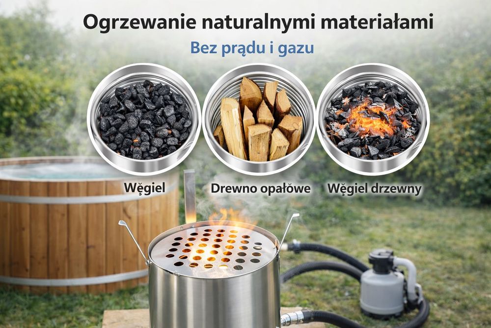 OGRZEWANIE BASENOWE NA DREWNO Węgiel Opał Część Piec Ogrzewacz Basenu