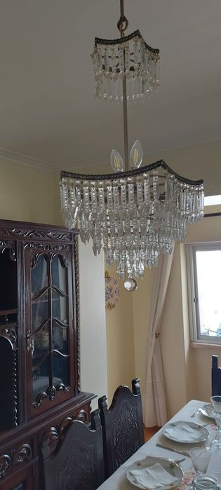 Candeeiro de teto vintage c/pingentes