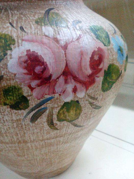 Pote jarra cântaro cerâmica pintado à mão