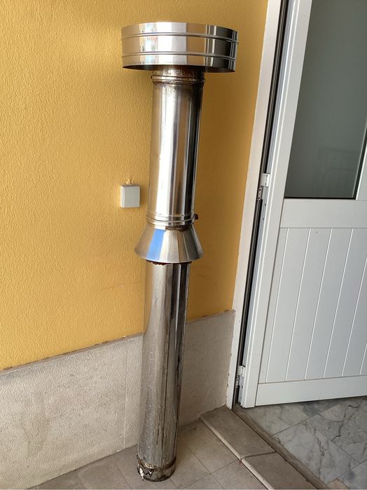 Chaminé Inox para Recuperador/Salamandra Ø150 mm com Chapéu