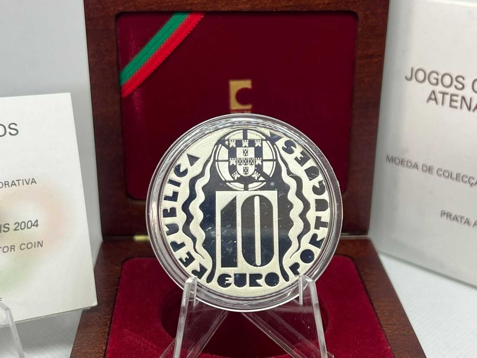 Portugal 2004 - Estojo 10 Euros Prata Proof 28º Jogos Olímpicos de Verão - Atenas 2004