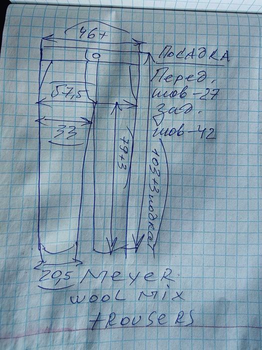 Джинсы брюки Meyer wool mix trousers Germany w36 stretch black.