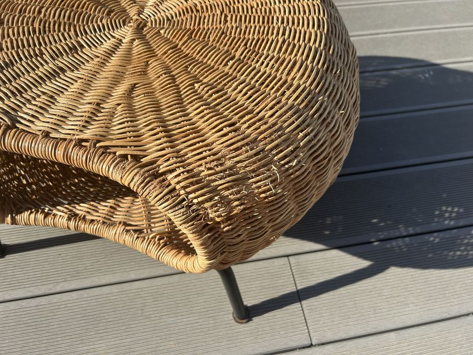 IKEA ORRESLÄTT podnóżek rattanowy naturalny czarne nogi